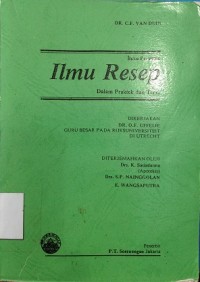 Buku Penuntun Ilmu Resep: Dalam Praktek dan Teori